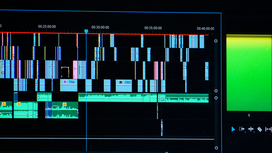 Timeline video and sounds of video editing tool. Video editing timeline.